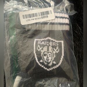NIB Las Vegas Raiders gray and black thick tube socks, Size 6-8 in men